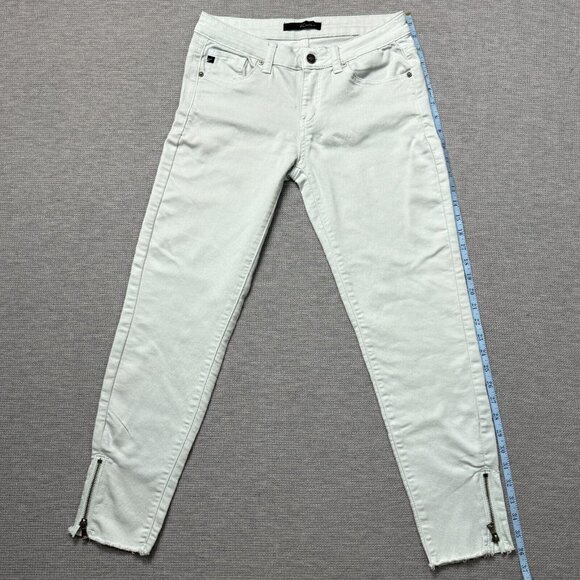 KanCan Womens Size 5/26 Mint Green Skinny Jeans Raw Hem Ankle Zipper Low Rise - Picture 13 of 14